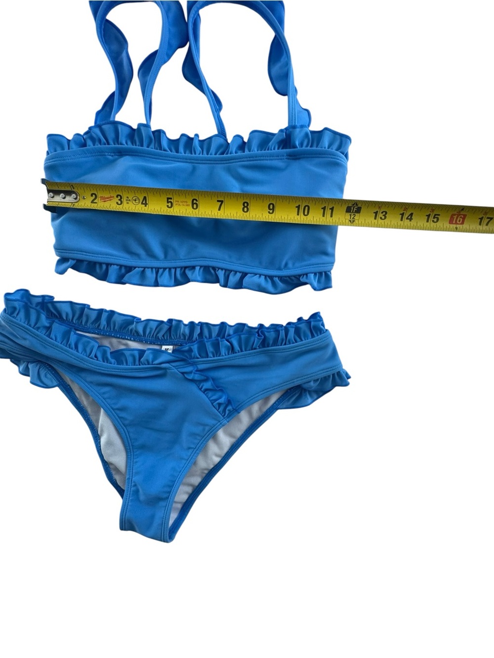 Pink Lily Royal Blue Ruffle Bikini Set - Picture 4 of 9